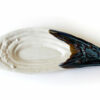 large mussel shell pottery made in Kennebunk, ME by hands on pottery