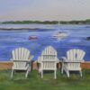 Adirondack chairs by the ocean in Kennebunkport Maine