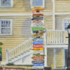 Street signs in Dock Square Kennebunkport, Maine