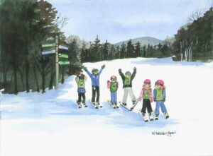 Ski school group at sugarloaf having fun