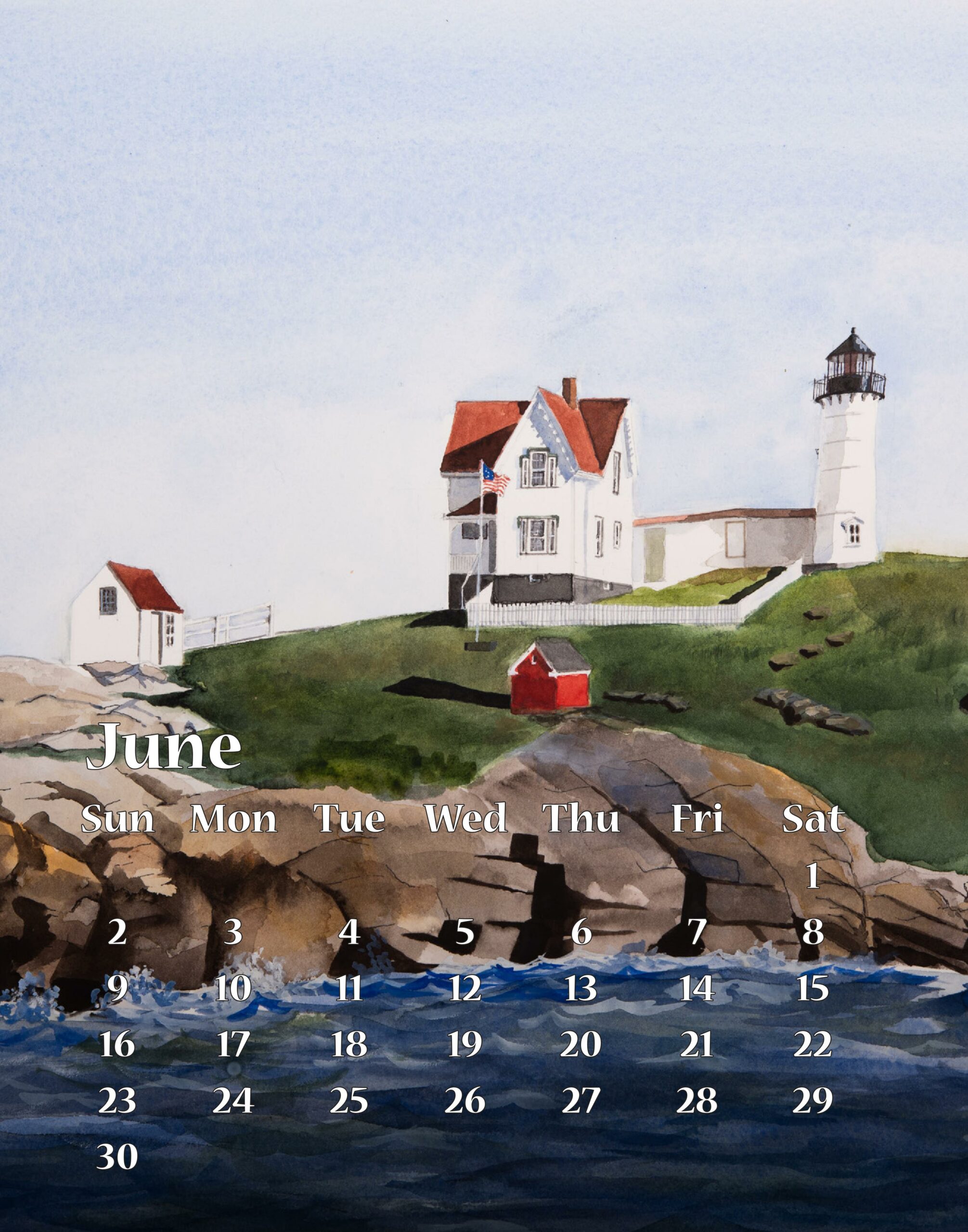 2024 Lighthouses of Maine Calendar Wendy Webster Good Fine Art